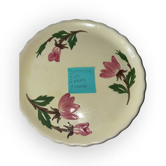 Vintage Continental Kilns Green Arbor 2 Luncheon Plates - Picture 3 of 3